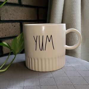 Rae Dunn Cream 'YUM' Mug